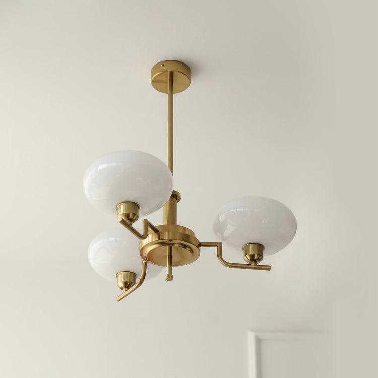Amino Pendant Lamp Glass Globe Brass Frame-Neutral Decor