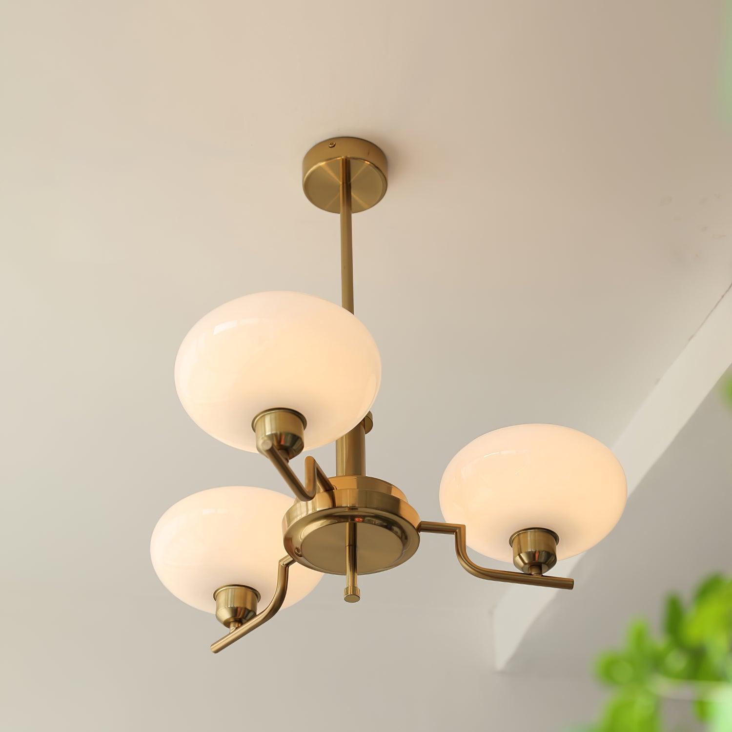 Amino Pendant Lamp Glass Globe Brass Frame-Neutral Decor