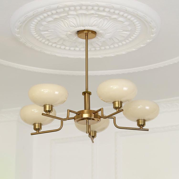 Amino Pendant Lamp Glass Globe Brass Frame-Neutral Decor