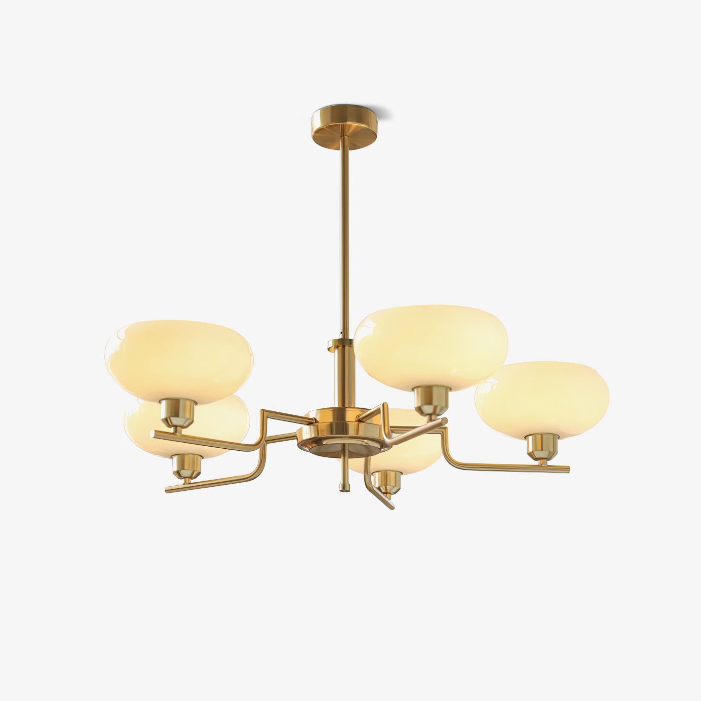 Amino Pendant Lamp Glass Globe Brass Frame-Neutral Decor