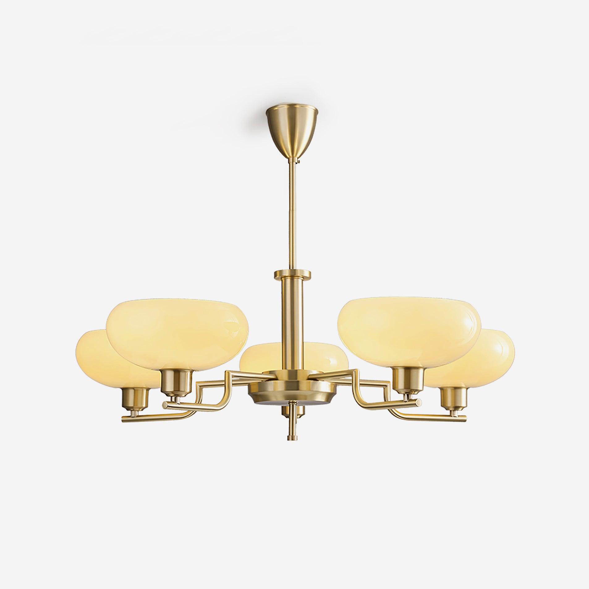 Amino Pendant Lamp Glass Globe Brass Frame-Neutral Decor