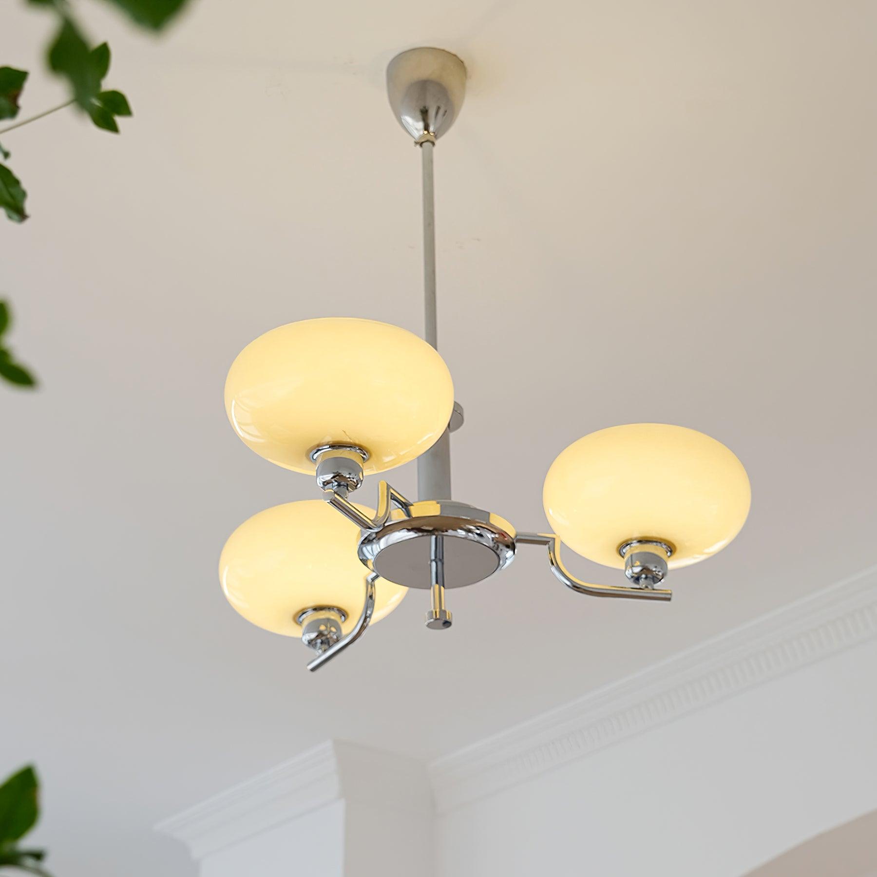 Amino Pendant Lamp Glass Globe Brass Frame-Neutral Decor