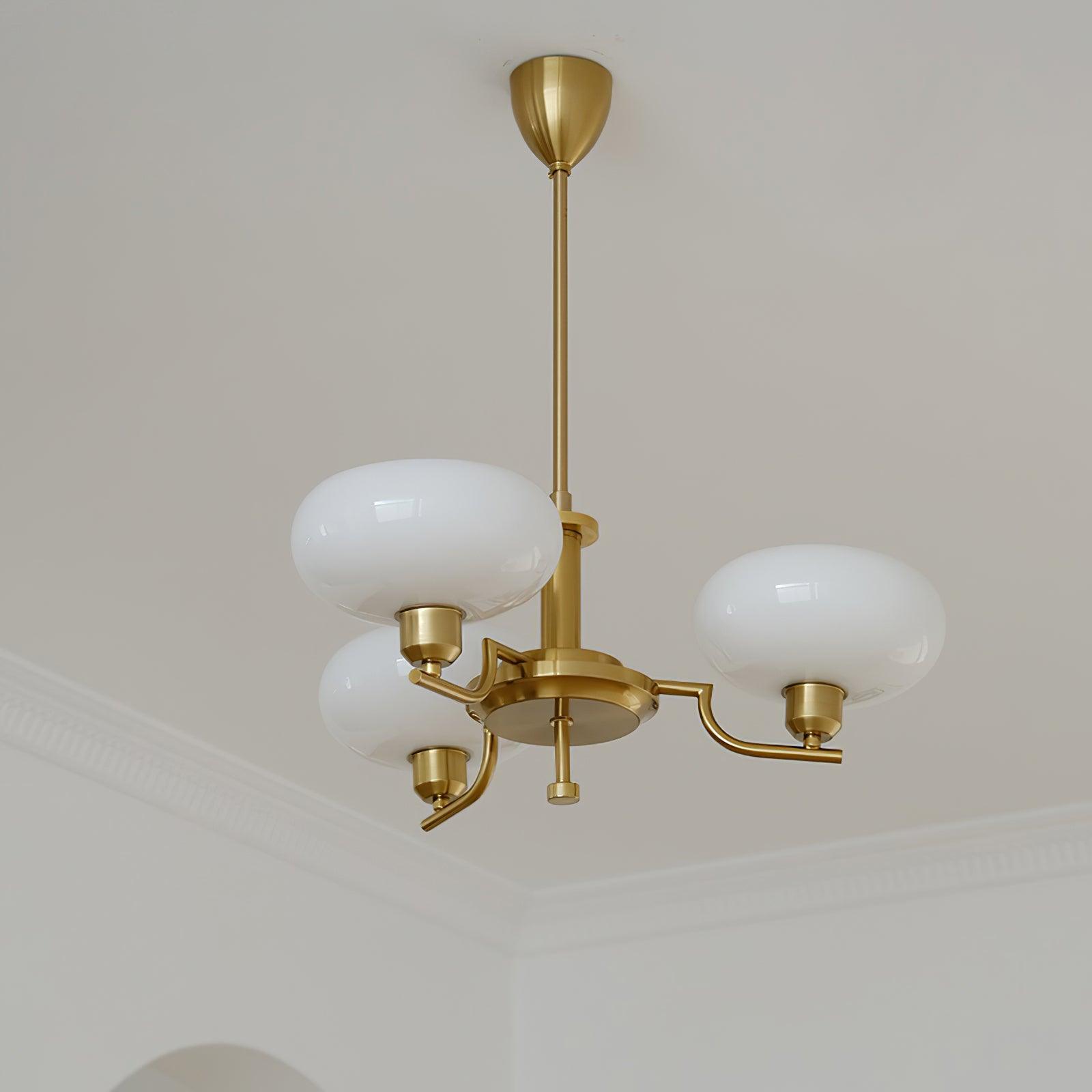 Amino Pendant Lamp Glass Globe Brass Frame-Neutral Decor