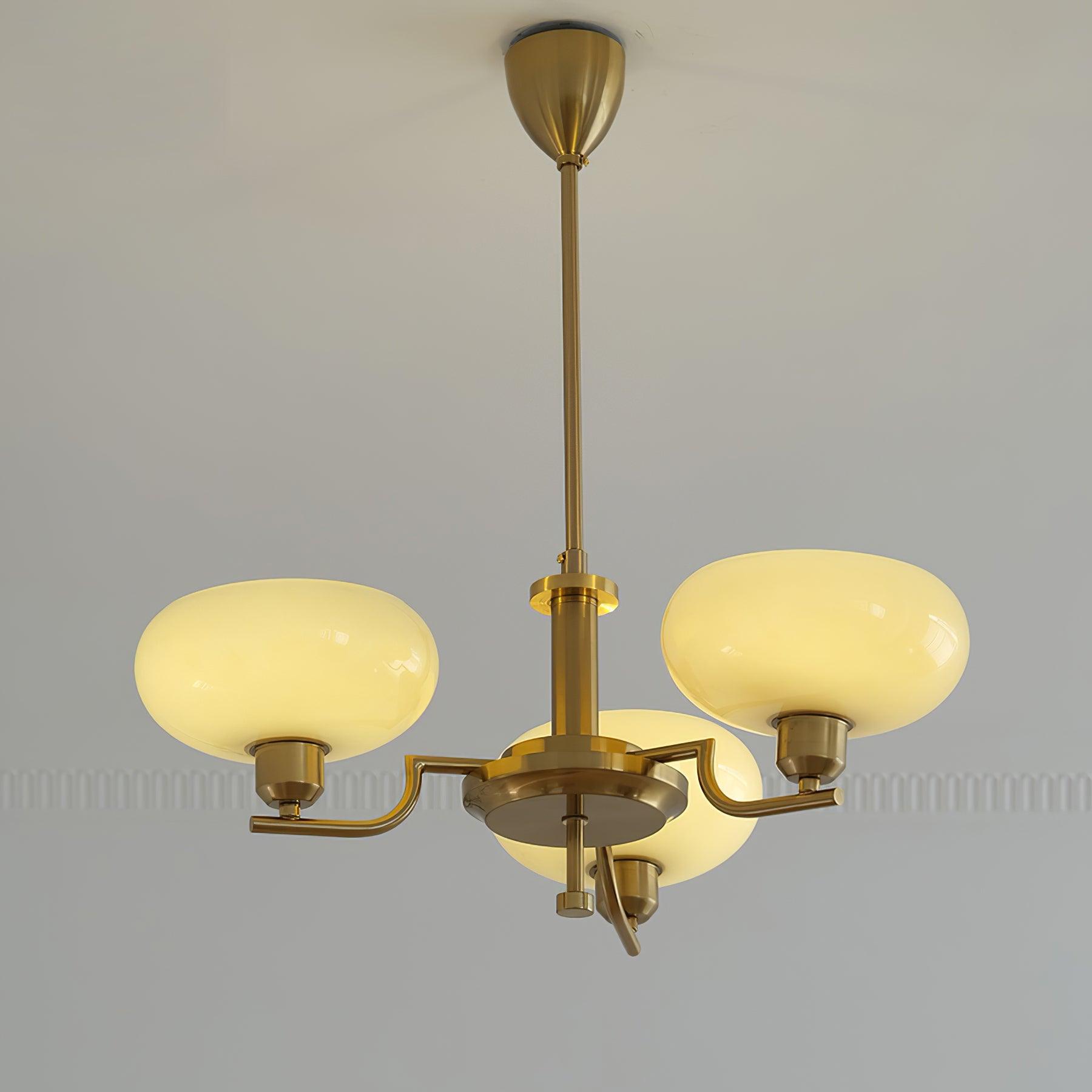 Amino Pendant Lamp Glass Globe Brass Frame-Neutral Decor