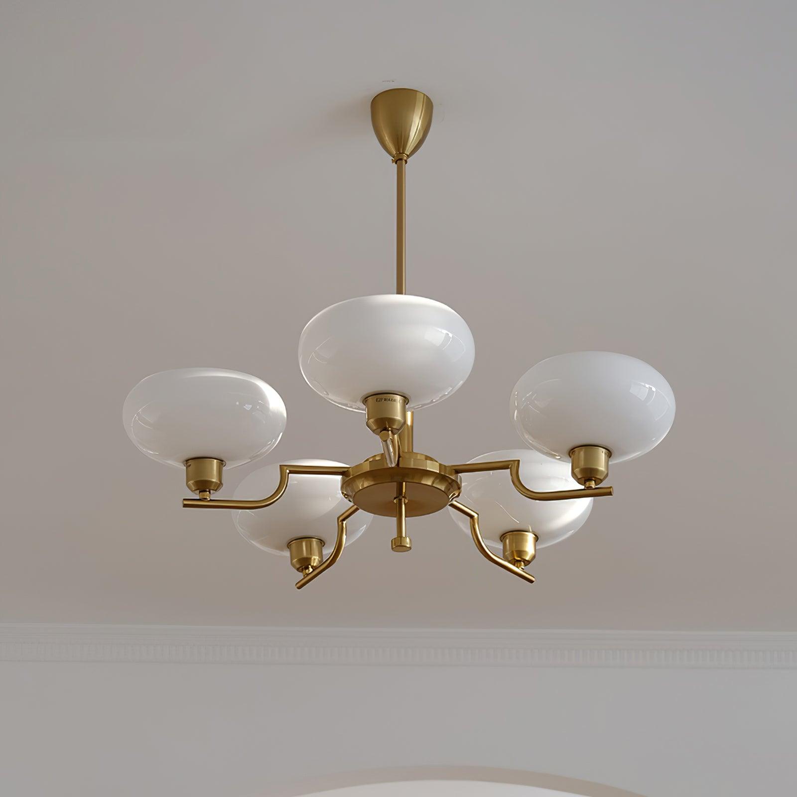 Amino Pendant Lamp Glass Globe Brass Frame-Neutral Decor