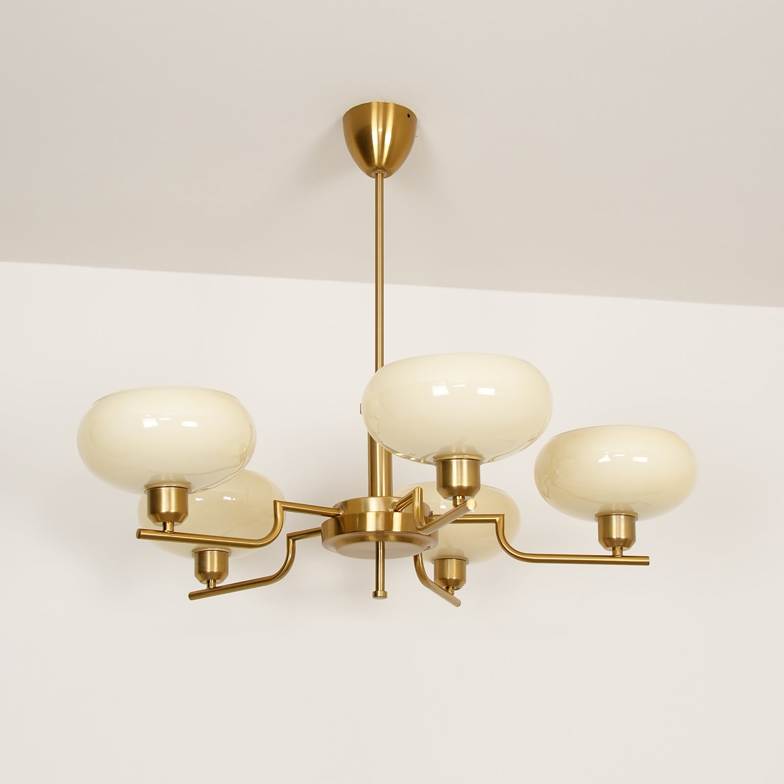 Amino Pendant Lamp Glass Globe Brass Frame-Neutral Decor