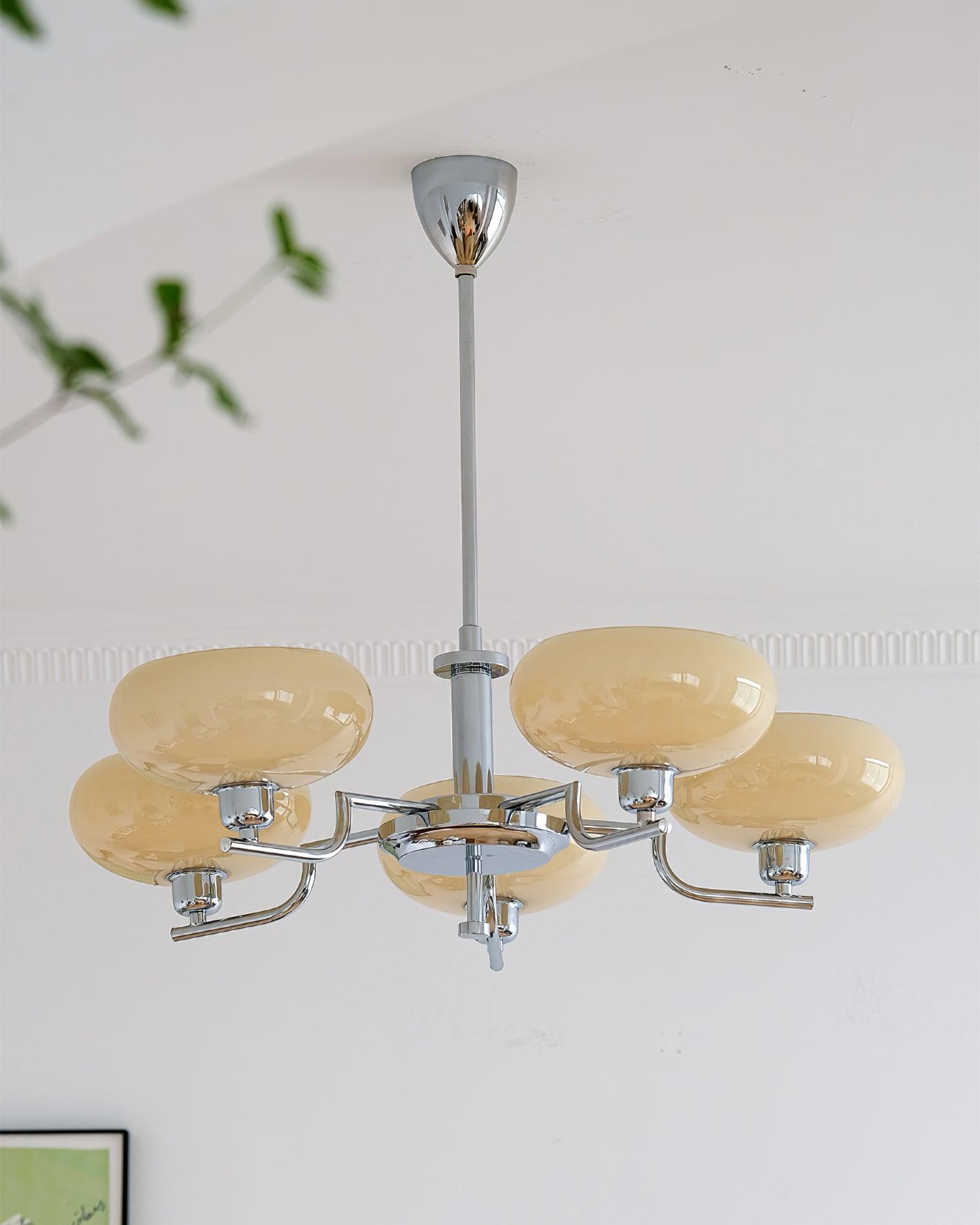 Amino Pendant Lamp Glass Globe Brass Frame-Neutral Decor