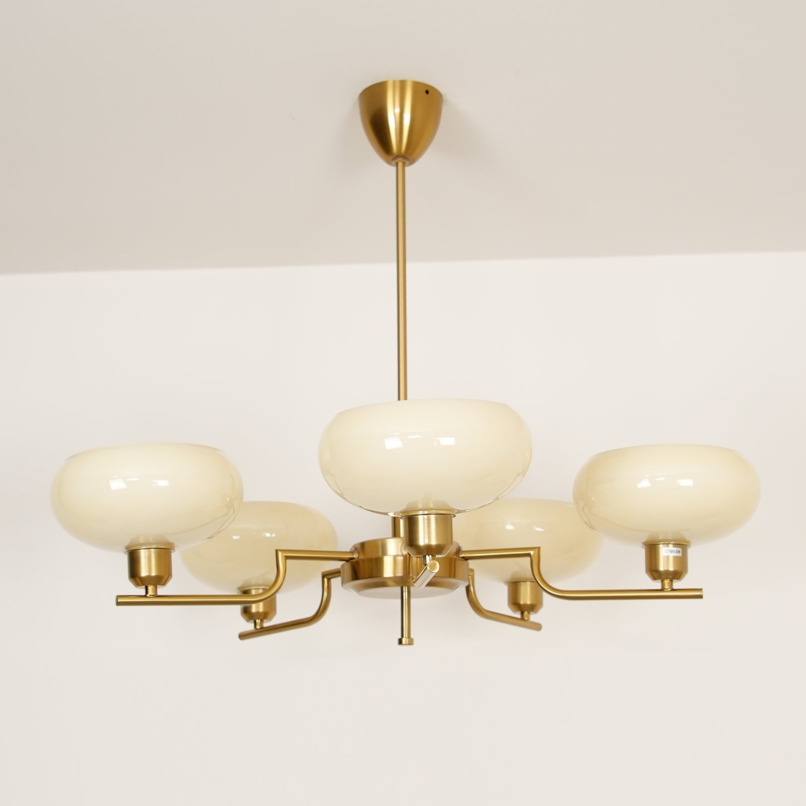 Amino Pendant Lamp Glass Globe Brass Frame-Neutral Decor