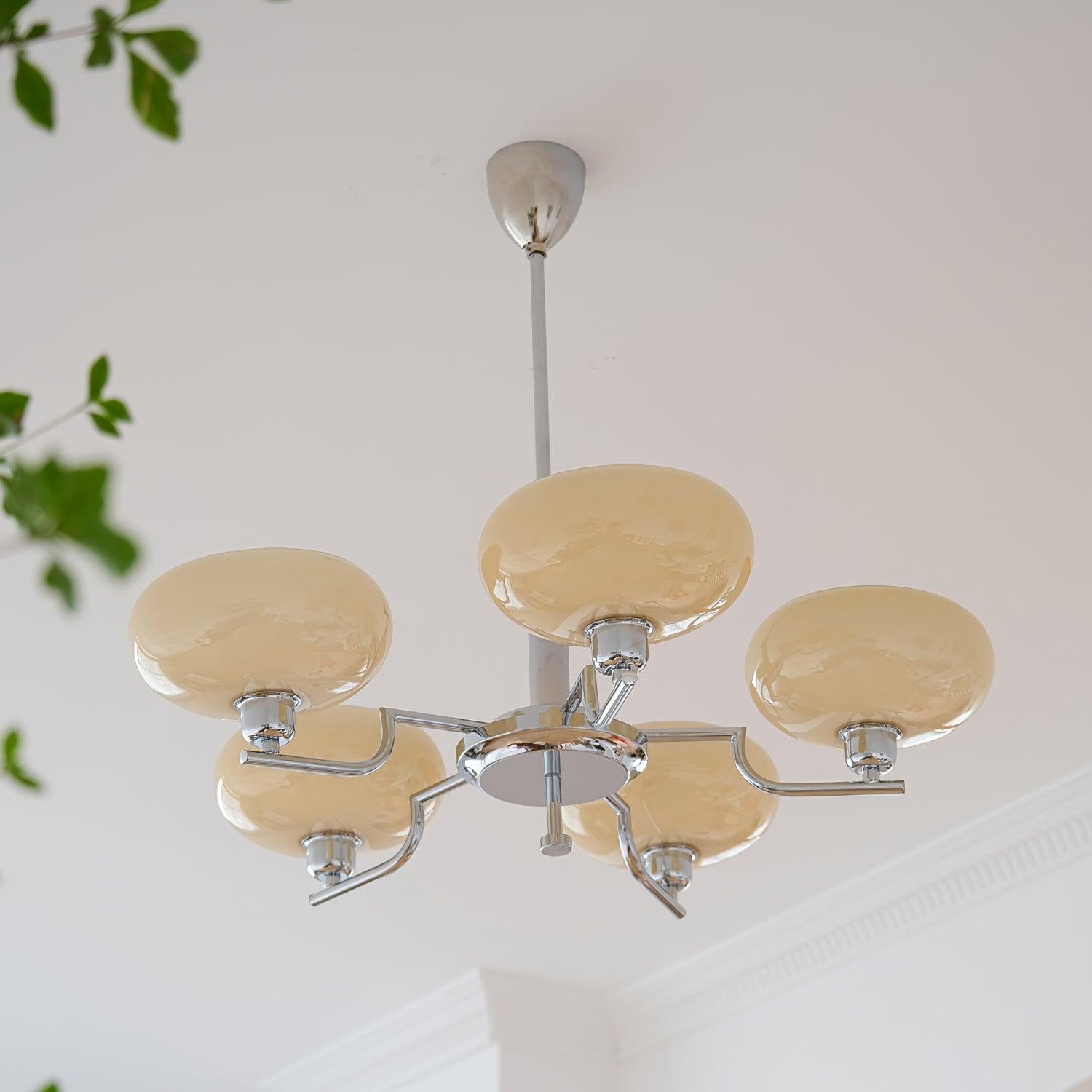 Amino Pendant Lamp Glass Globe Brass Frame-Neutral Decor