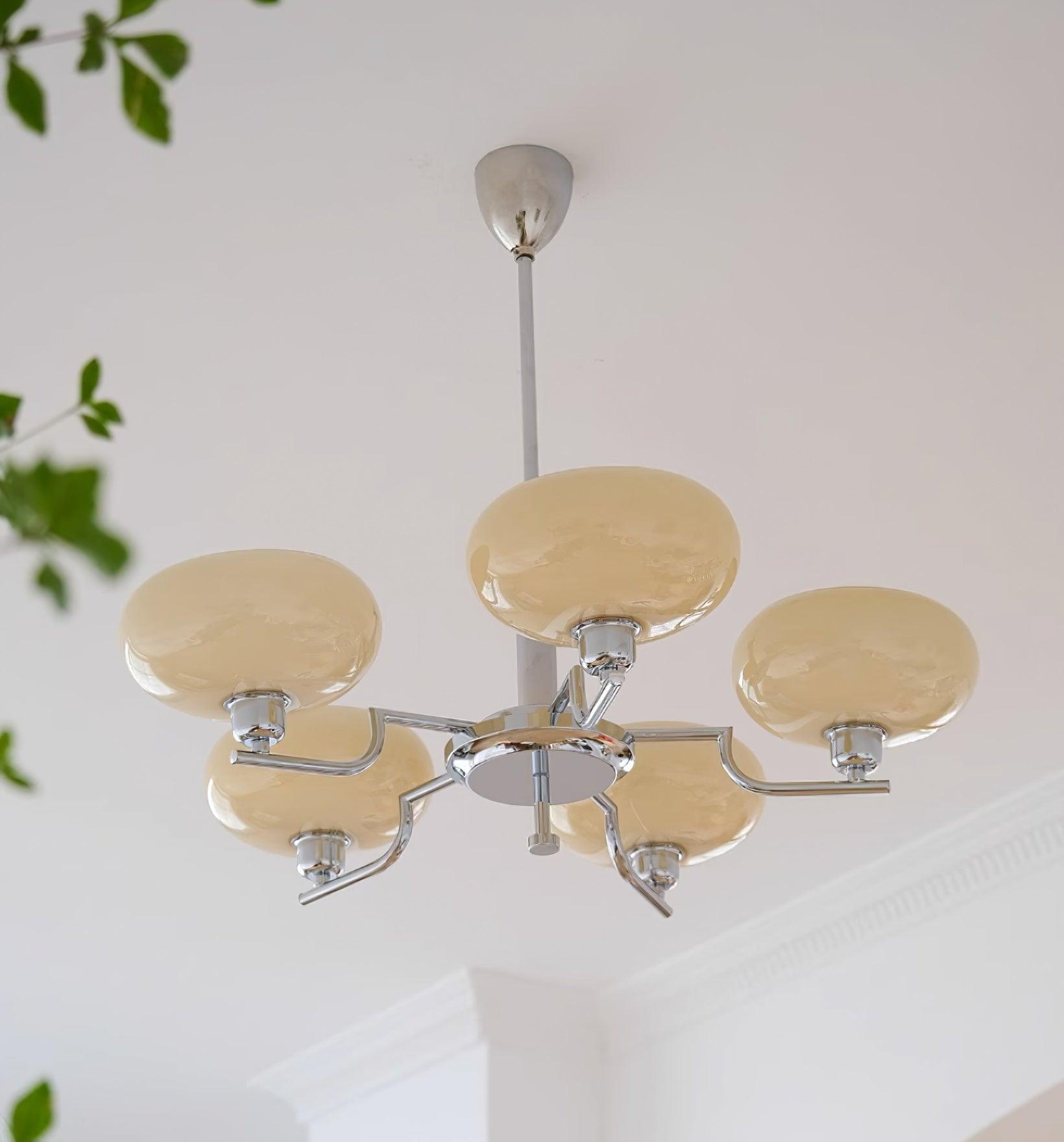 Amino Pendant Lamp Glass Globe Brass Frame-Neutral Decor