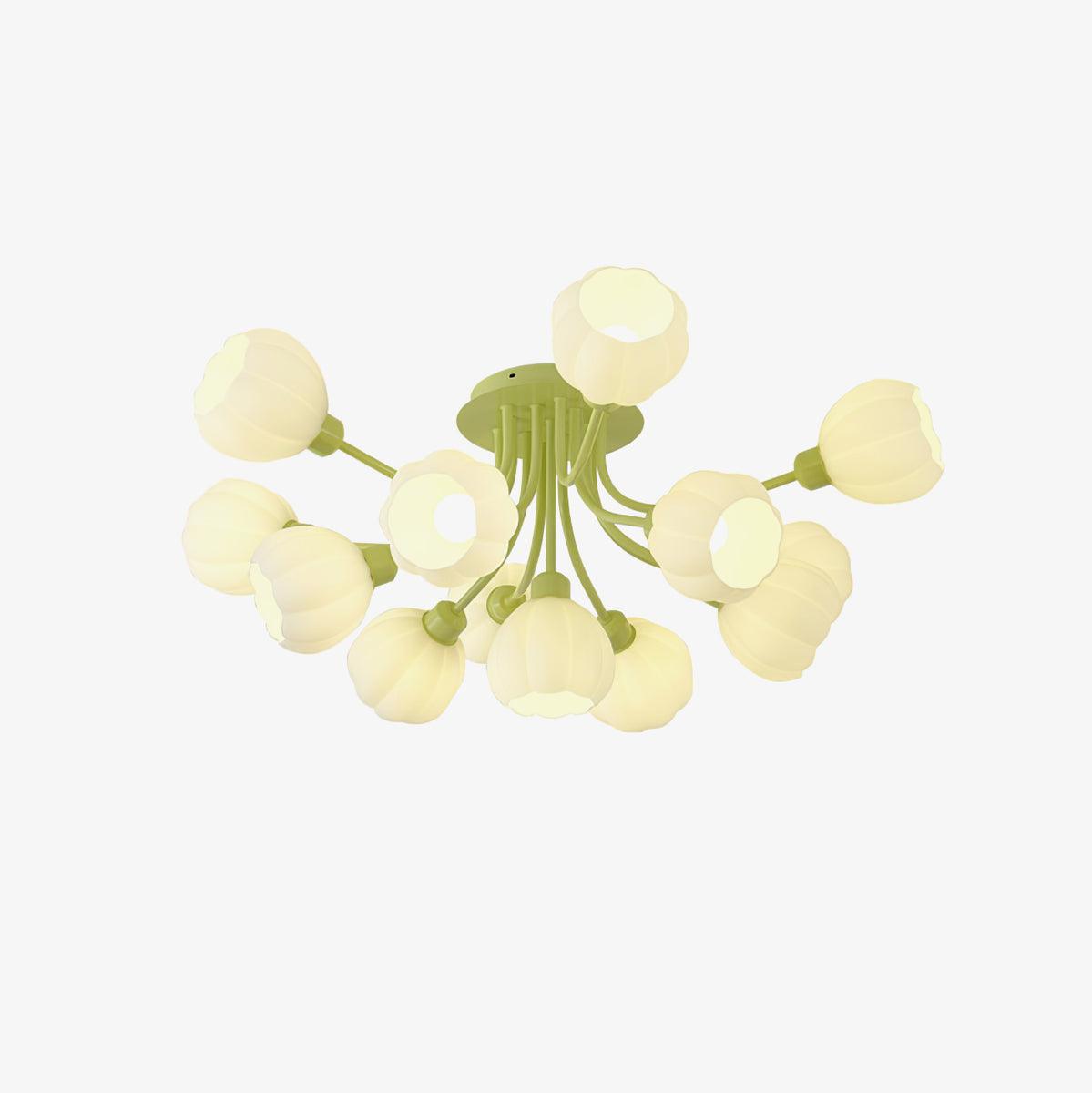 Zenorarae Elegance Matcha Glass Ceiling Lamp-Neutral Decor