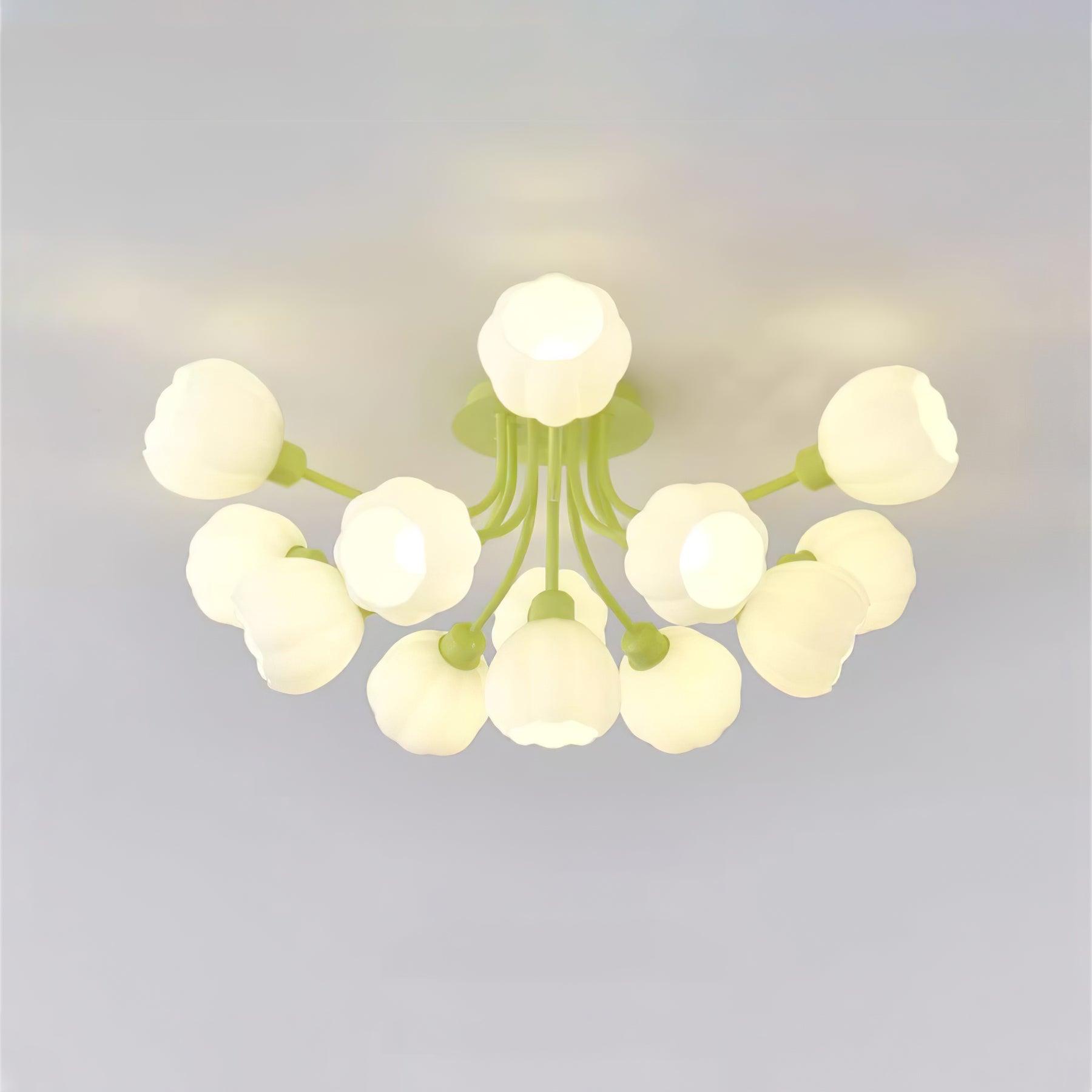 Zenorarae Elegance Matcha Glass Ceiling Lamp-Neutral Decor