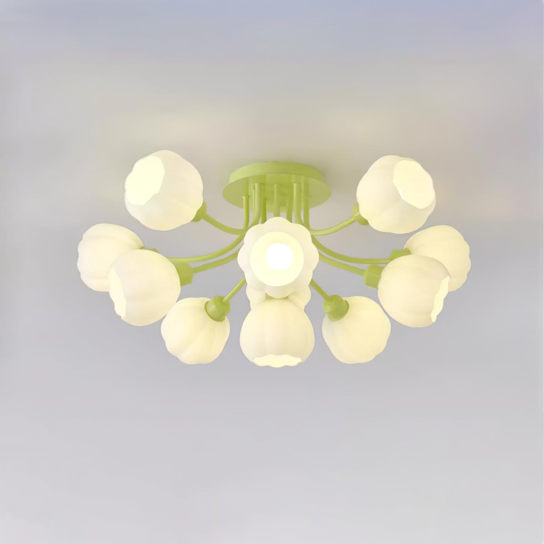Zenorarae Elegance Matcha Glass Ceiling Lamp-Neutral Decor