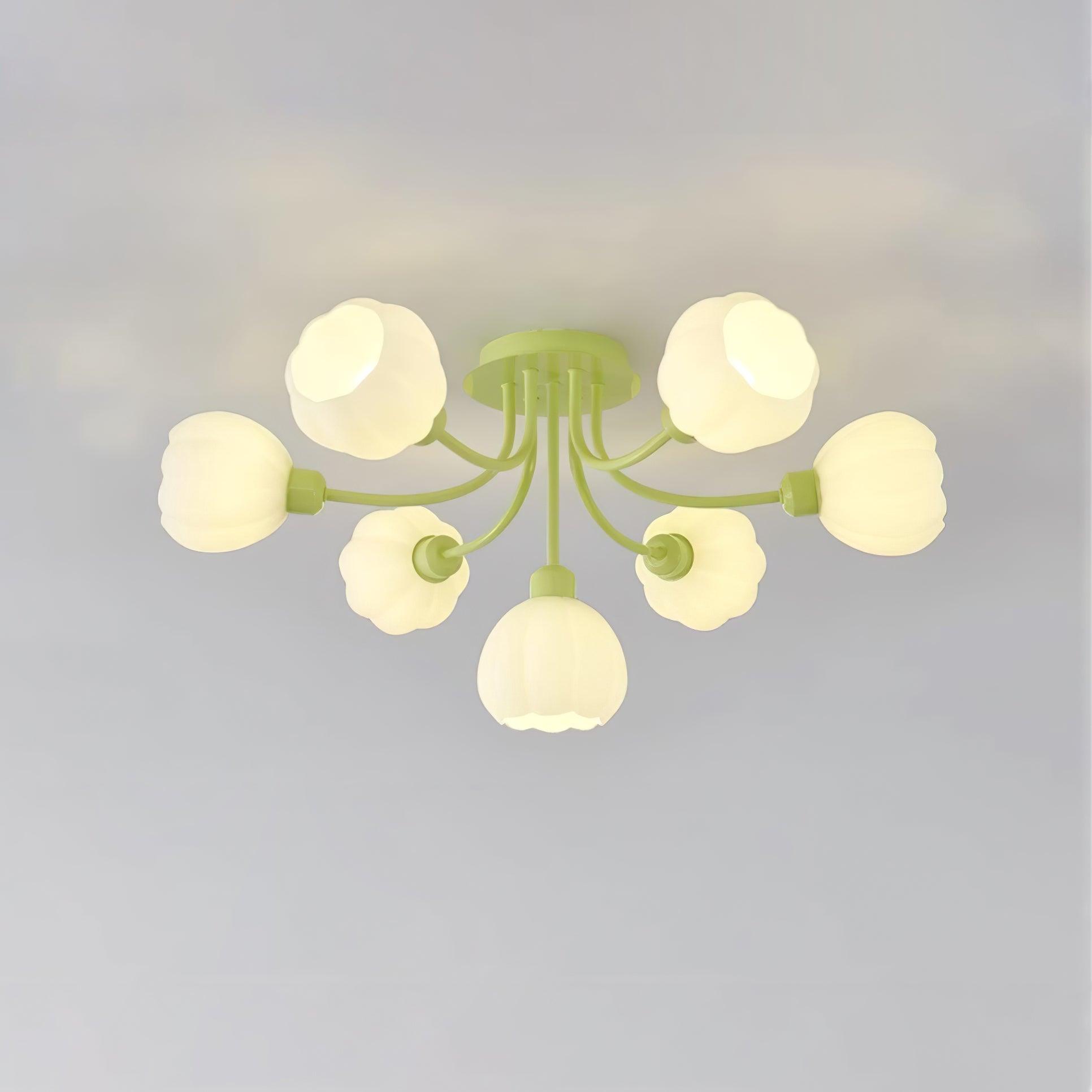 Zenorarae Elegance Matcha Glass Ceiling Lamp-Neutral Decor