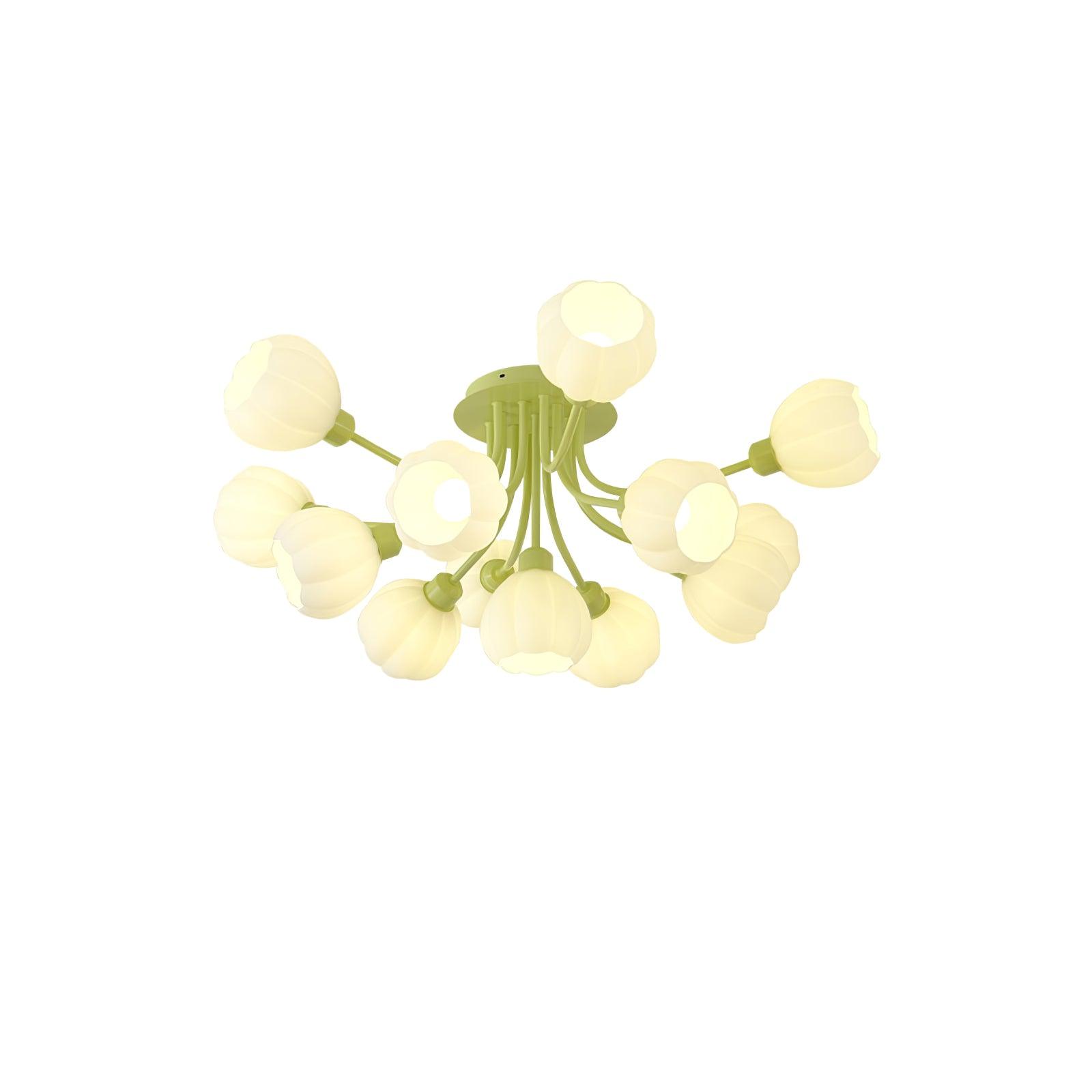 Zenorarae Elegance Matcha Glass Ceiling Lamp-Neutral Decor