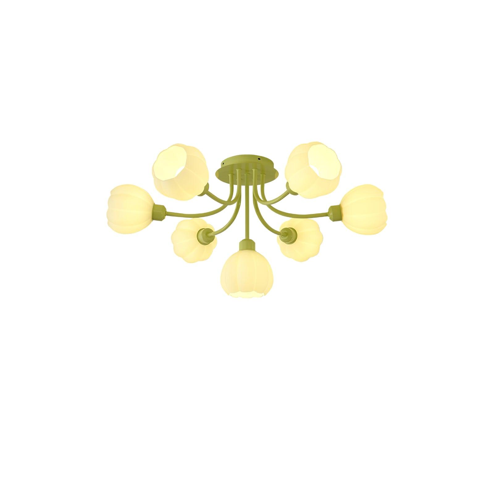 Zenorarae Elegance Matcha Glass Ceiling Lamp-Neutral Decor