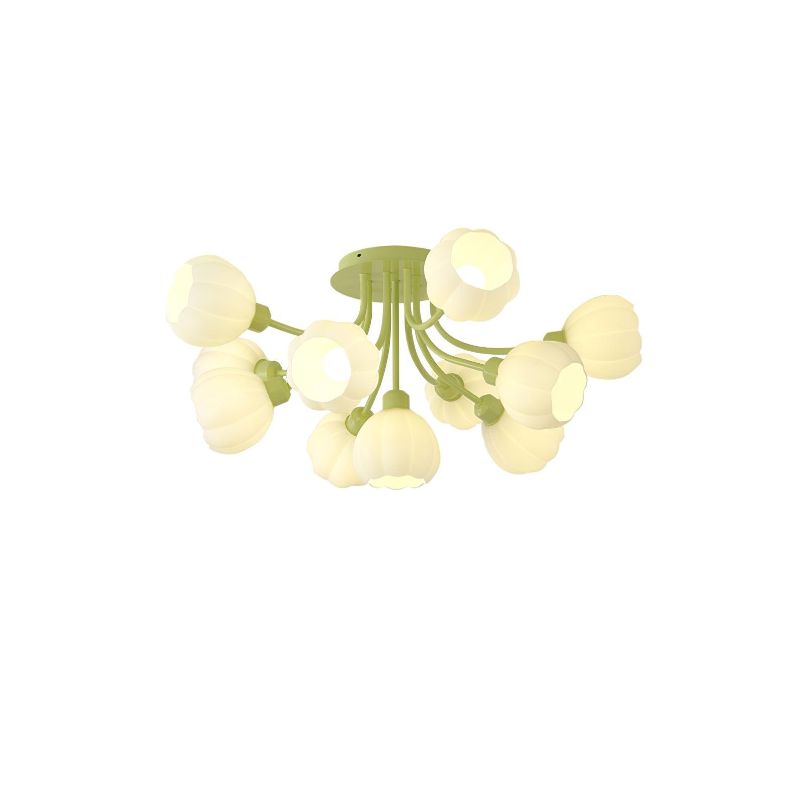 Zenorarae Elegance Matcha Glass Ceiling Lamp-Neutral Decor