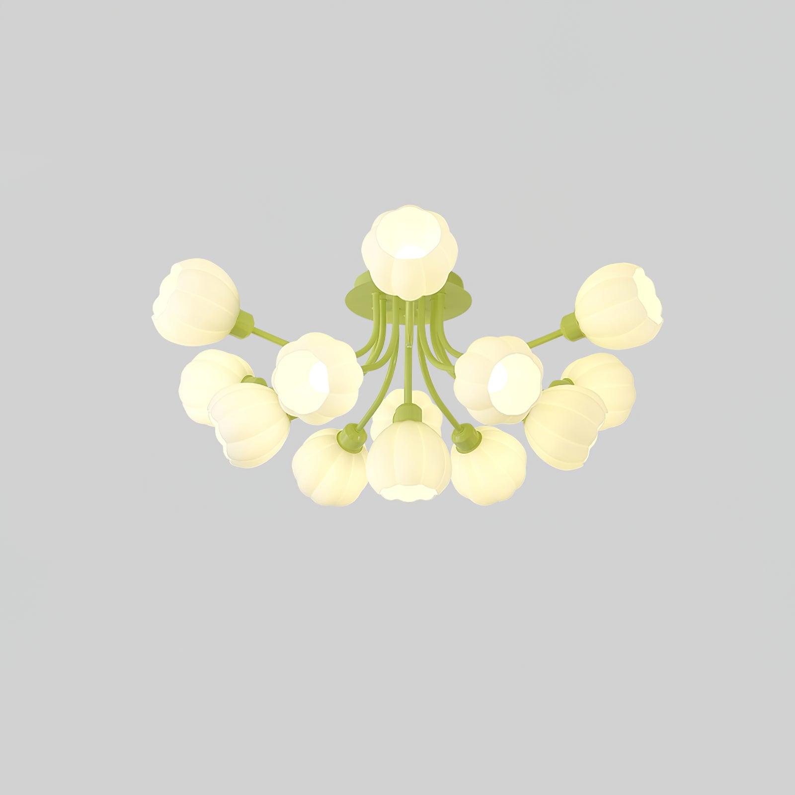 Zenorarae Elegance Matcha Glass Ceiling Lamp-Neutral Decor