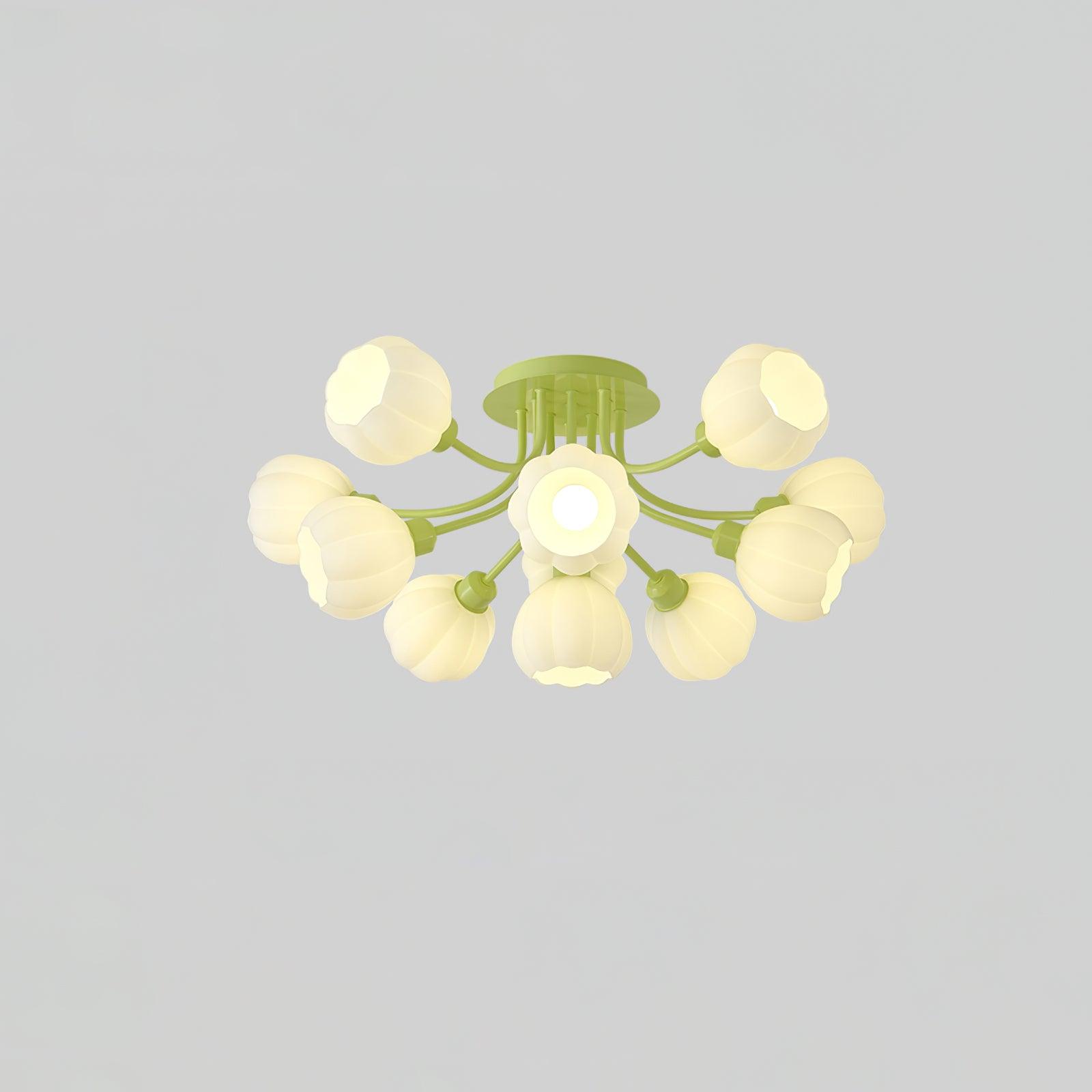 Zenorarae Elegance Matcha Glass Ceiling Lamp-Neutral Decor