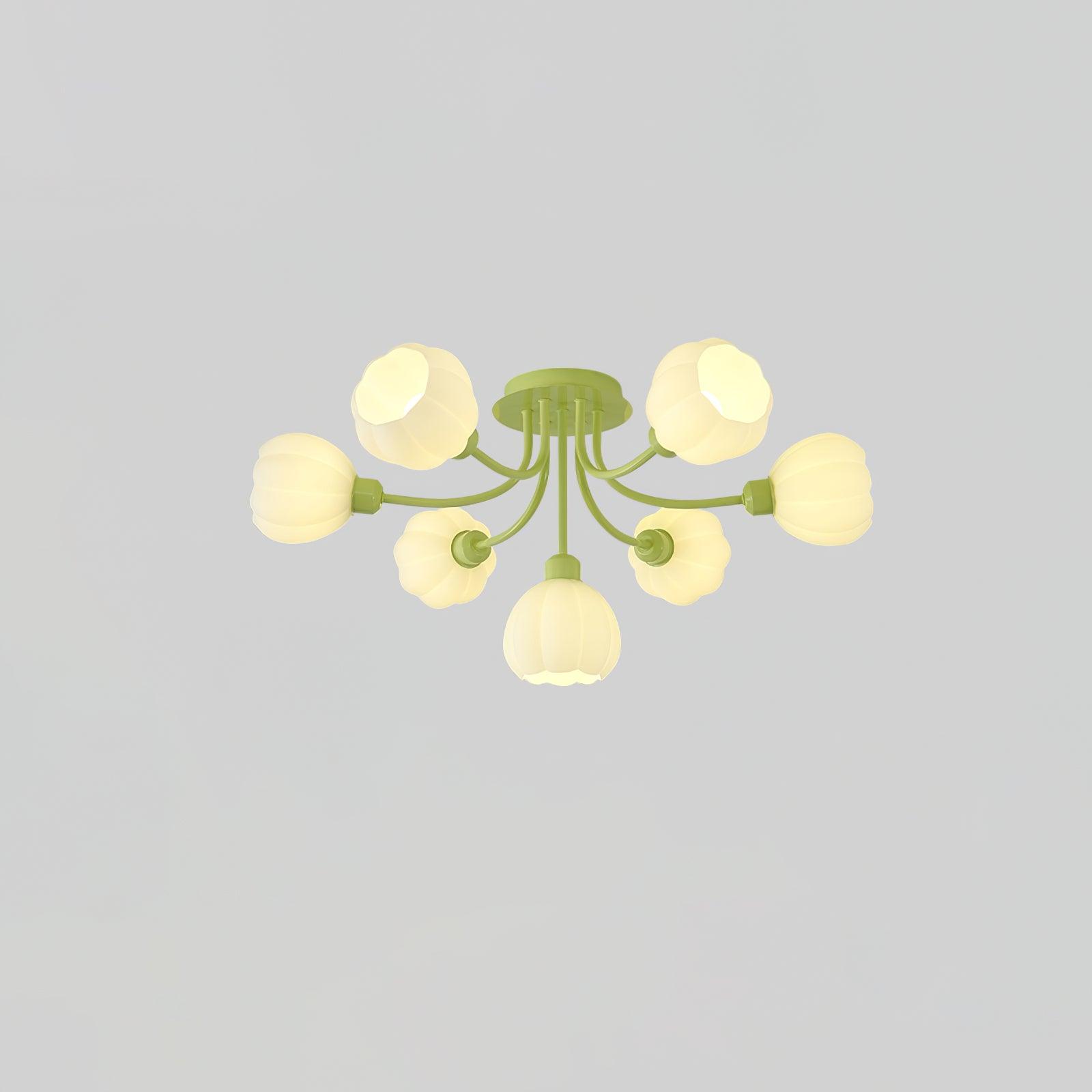 Zenorarae Elegance Matcha Glass Ceiling Lamp-Neutral Decor