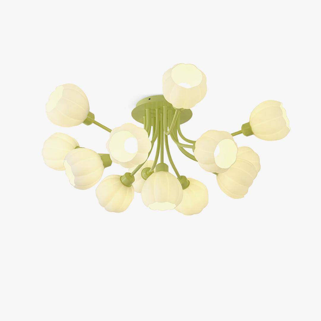 Zenorarae Elegance Matcha Glass Ceiling Lamp-Neutral Decor