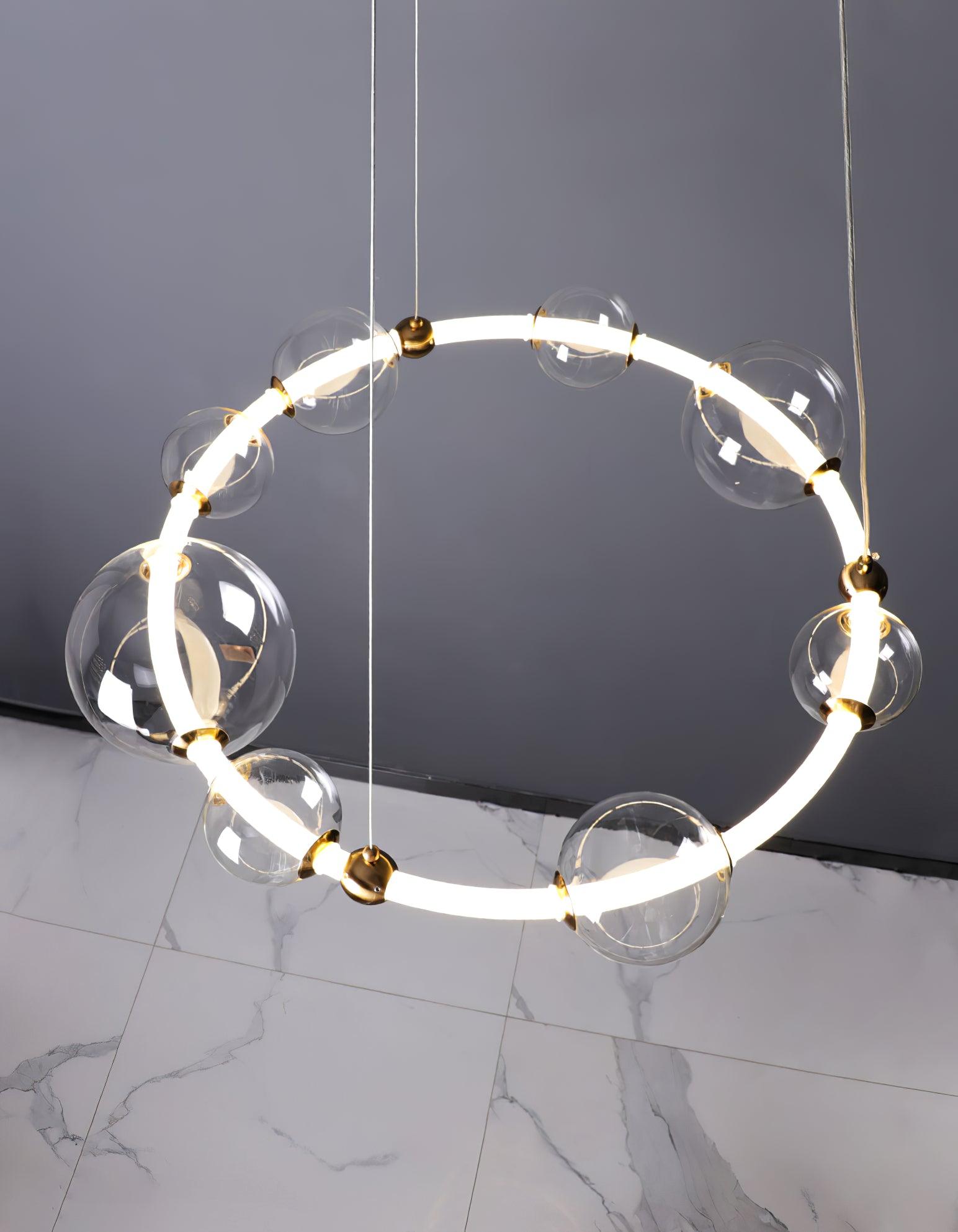 Cera Chandelier Bubble Clear Ring Contemporary Minimalist-Neutral Decor