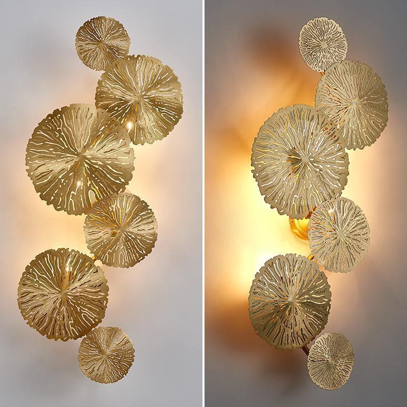 Rylso Wall Lamp Lotus Leaf Brass-Neutral Decor