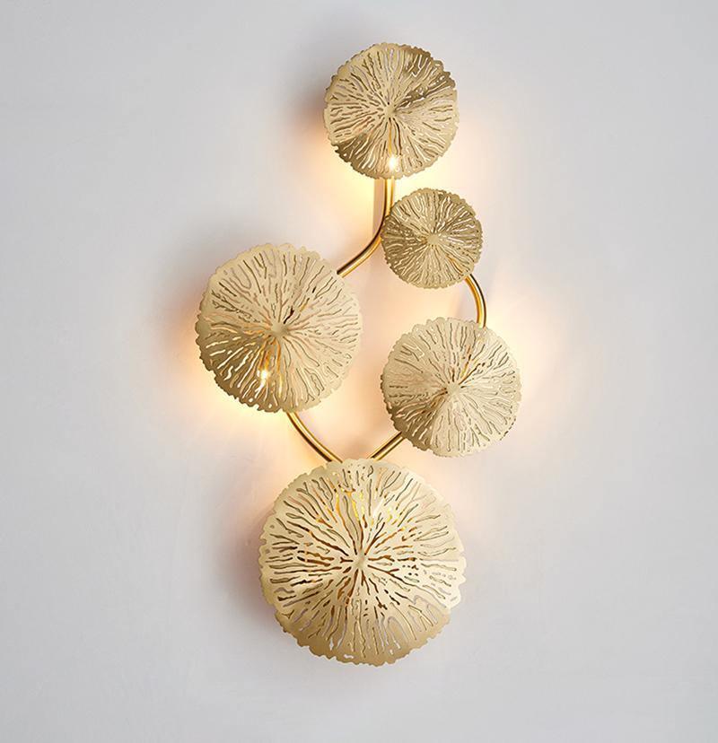 Rylso Wall Lamp Lotus Leaf Brass-Neutral Decor