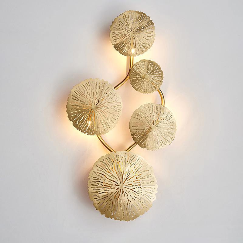 Rylso Wall Lamp Lotus Leaf Brass-Neutral Decor