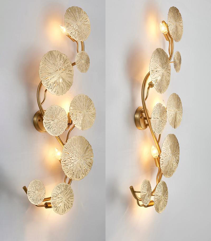 Rylso Wall Lamp Lotus Leaf Brass-Neutral Decor