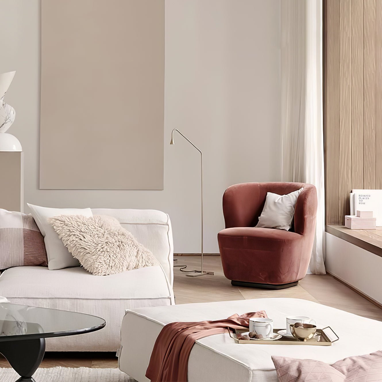 Arc Modern Gold Floor Lamp-Neutral Decor