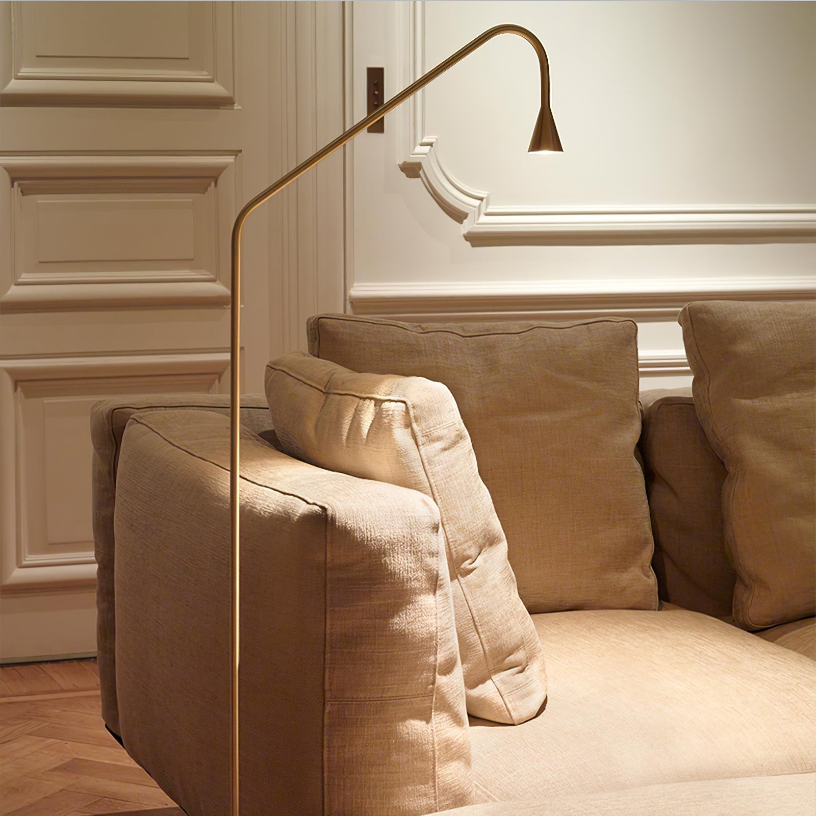 Arc Modern Gold Floor Lamp-Neutral Decor