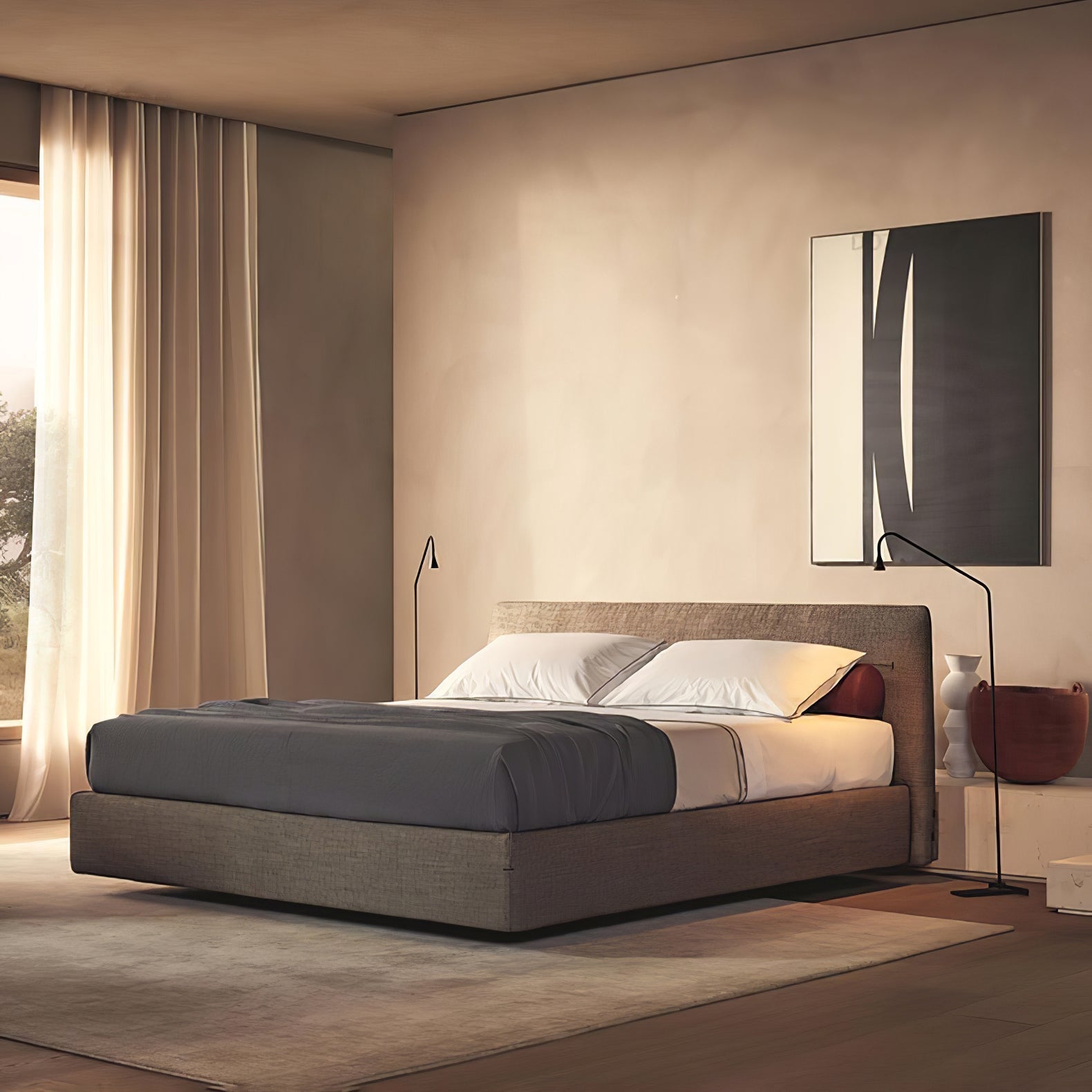 Arc Modern Gold Floor Lamp-Neutral Decor