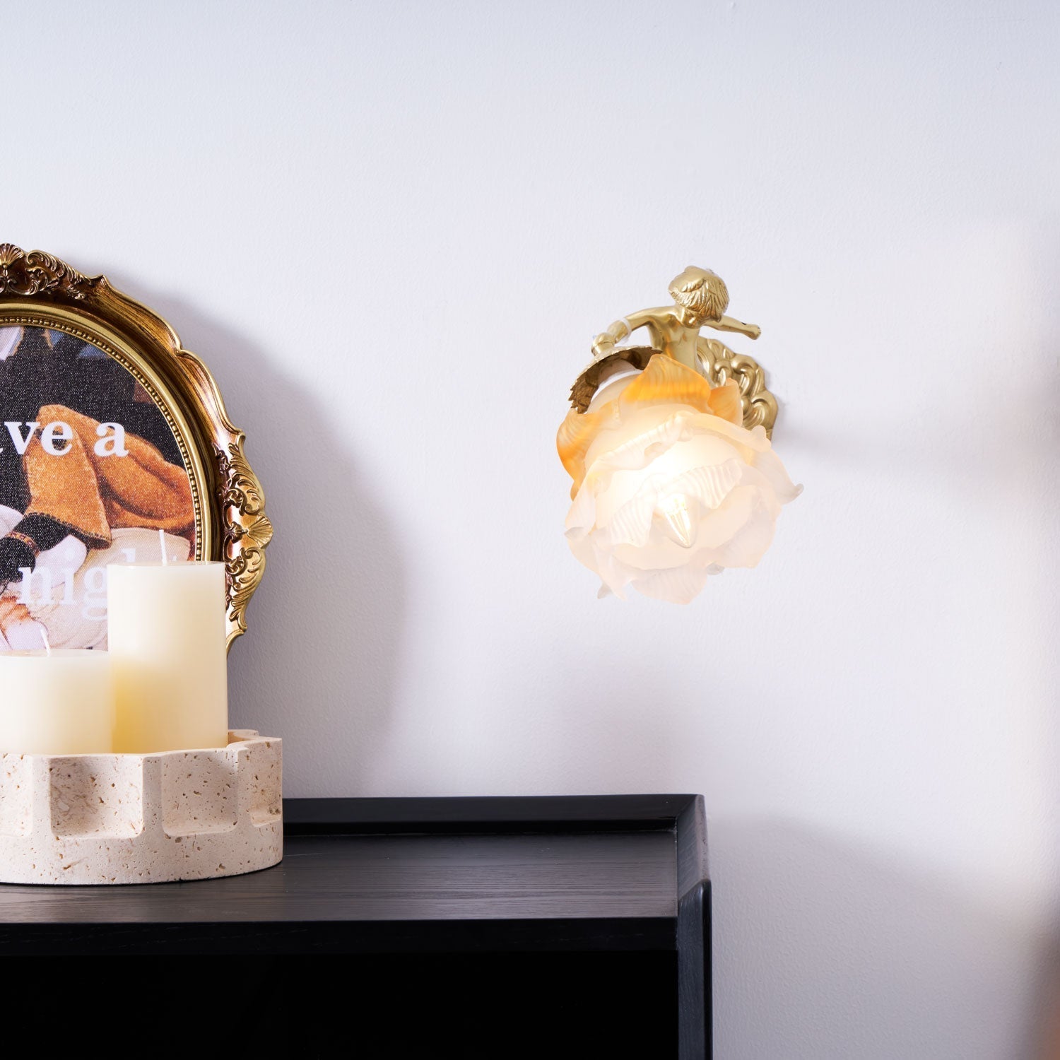 Bex Flying Angel Glass Wall Light-Neutral Decor