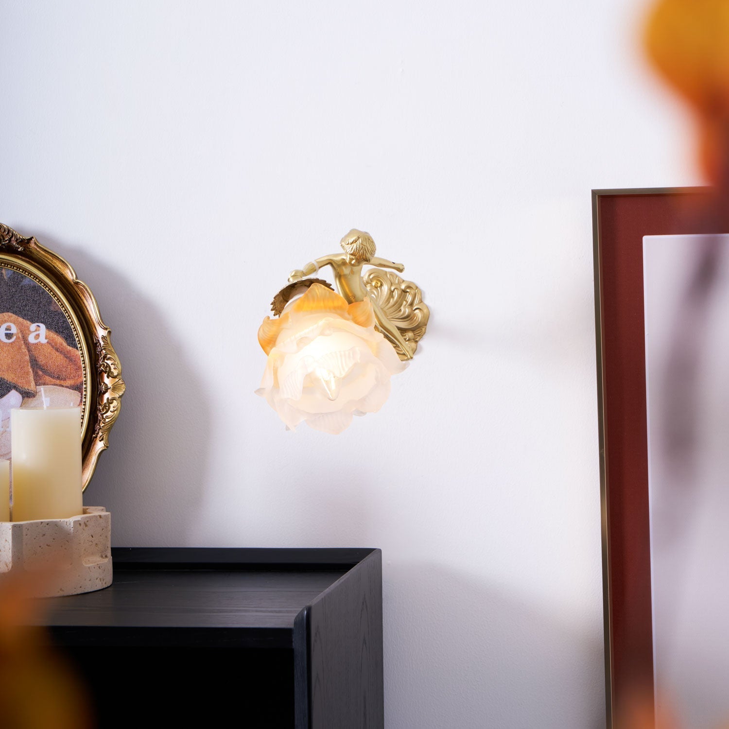 Bex Flying Angel Glass Wall Light-Neutral Decor