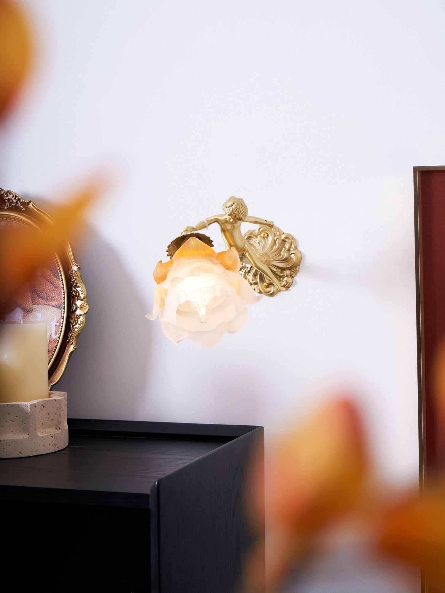 Bex Flying Angel Glass Wall Light-Neutral Decor