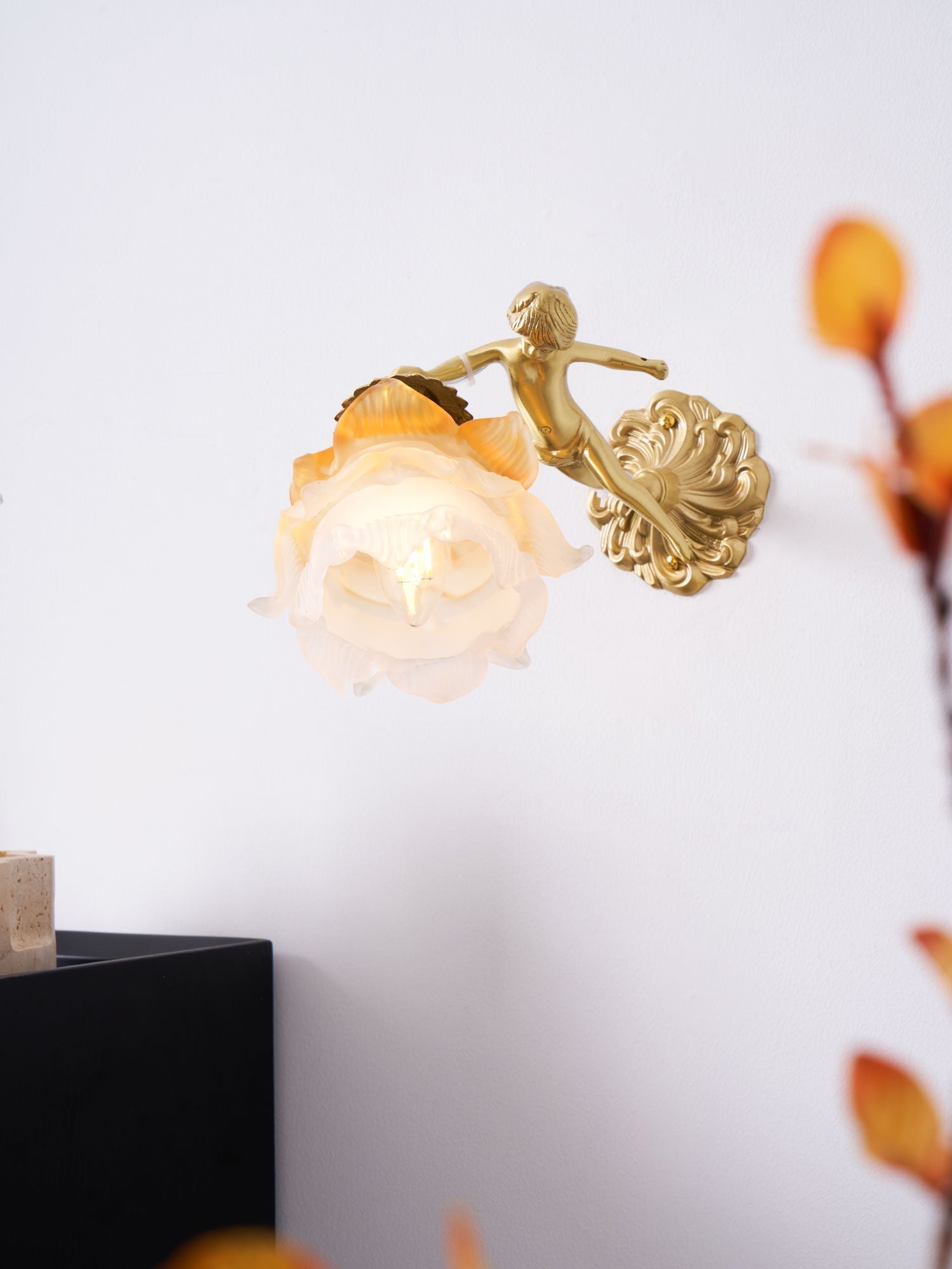 Bex Flying Angel Glass Wall Light-Neutral Decor