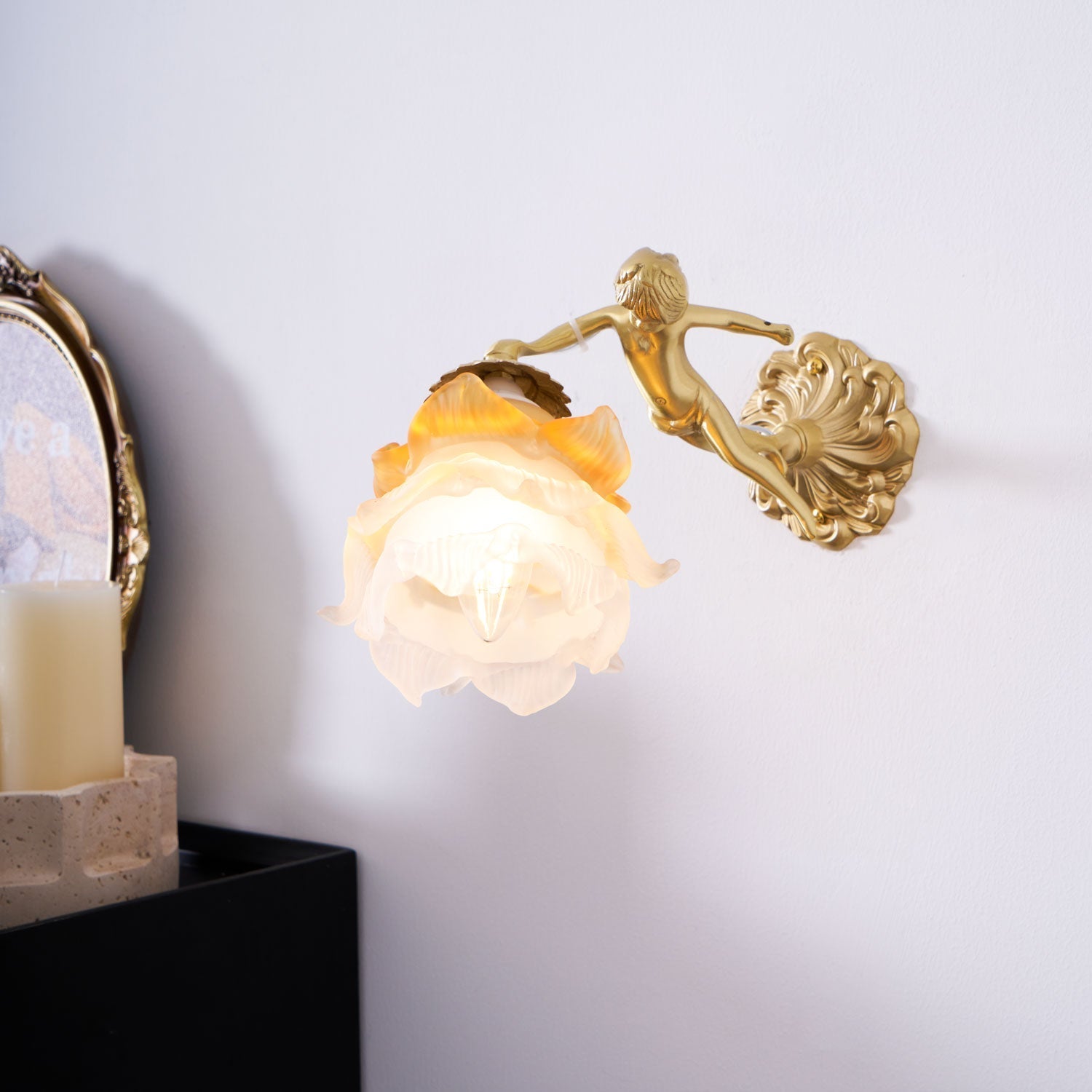 Bex Flying Angel Glass Wall Light-Neutral Decor