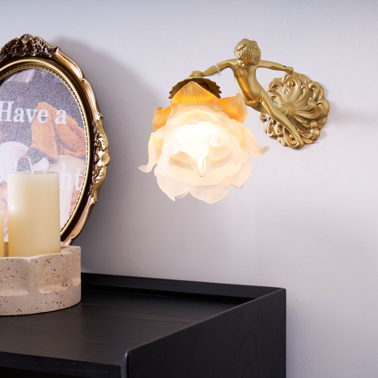 Bex Flying Angel Glass Wall Light-Neutral Decor