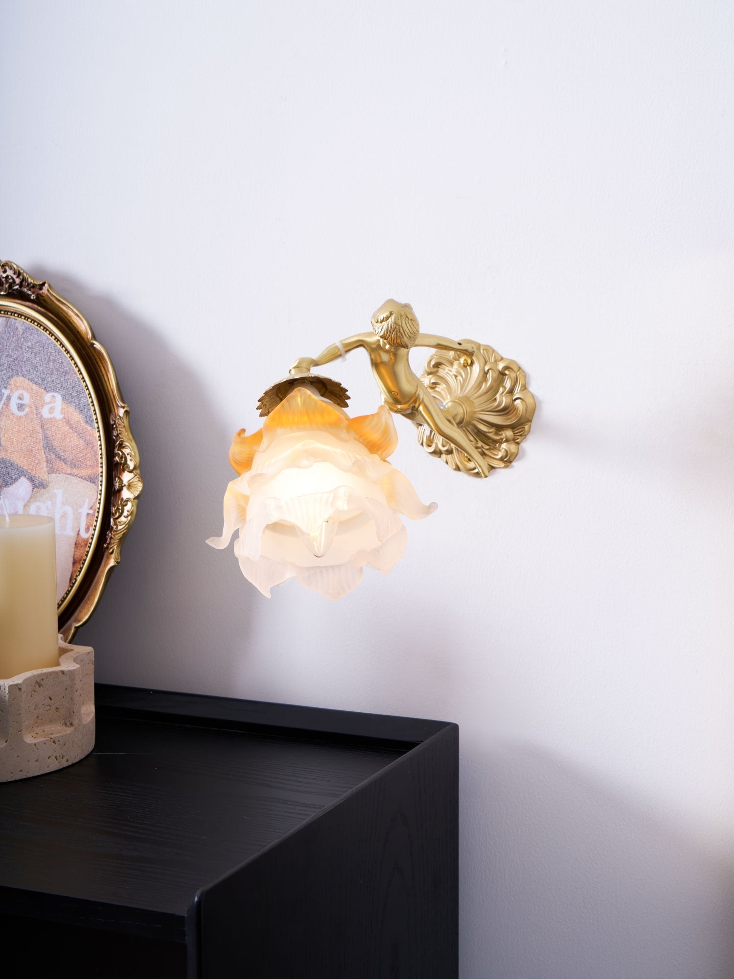 Bex Flying Angel Glass Wall Light-Neutral Decor