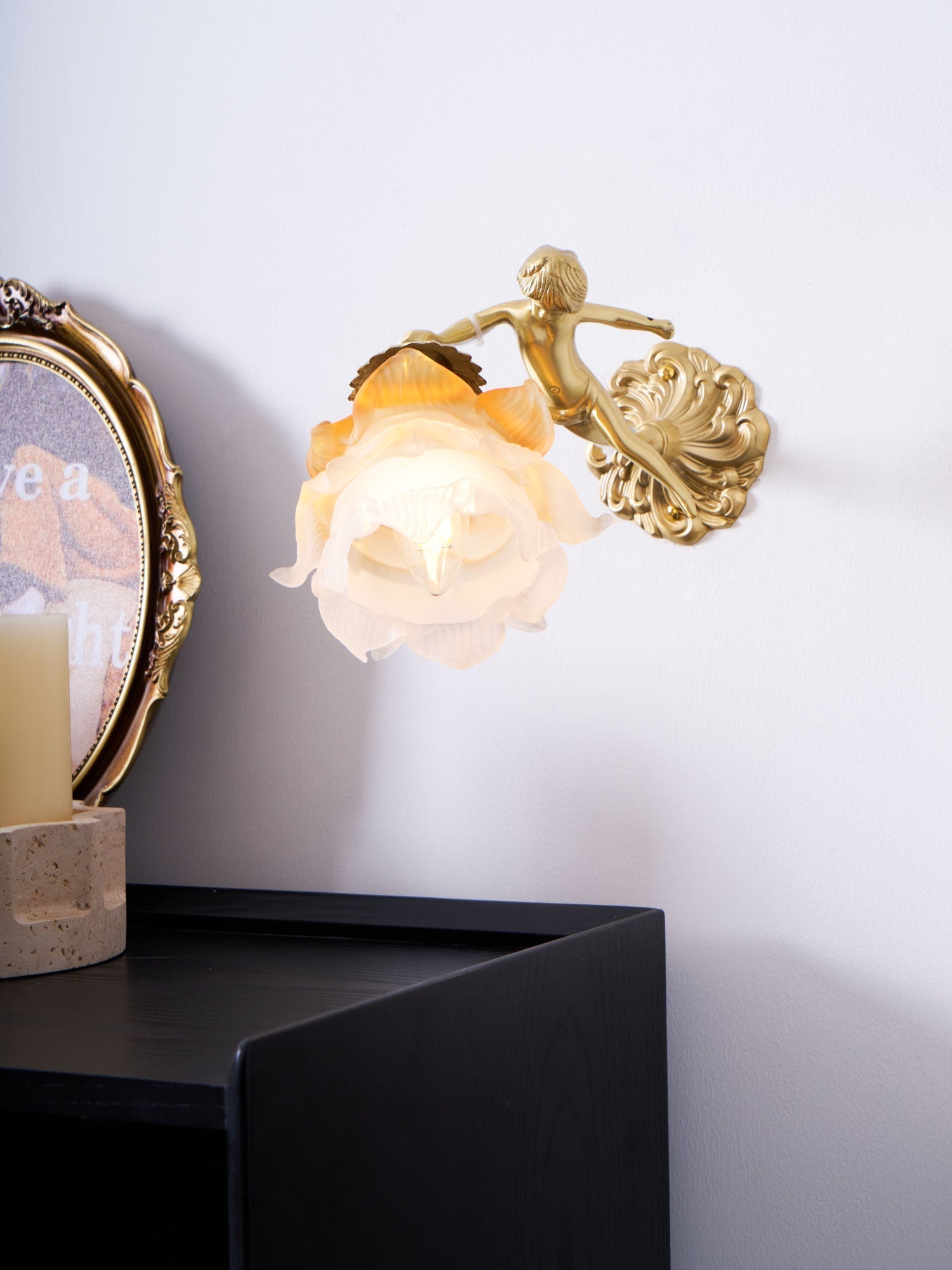 Bex Flying Angel Glass Wall Light-Neutral Decor