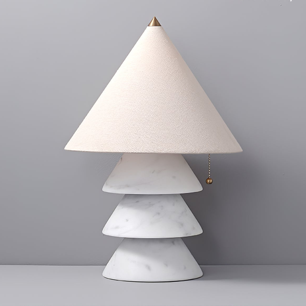 Pyramid Retro Marble Table Lamp-Neutral Decor