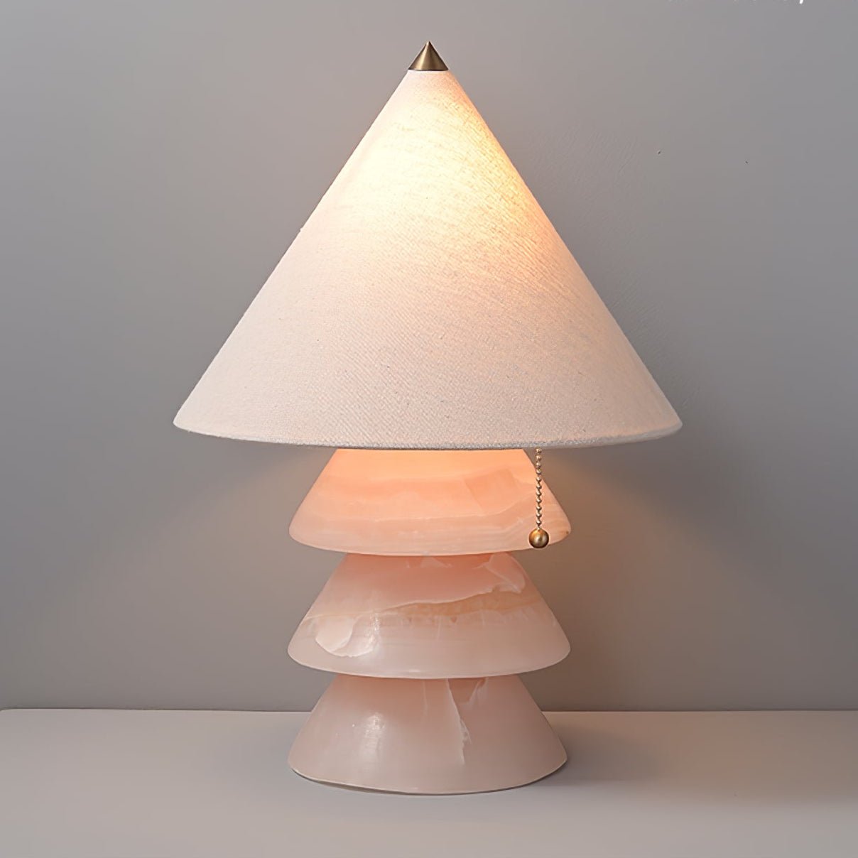 Pyramid Retro Marble Table Lamp-Neutral Decor