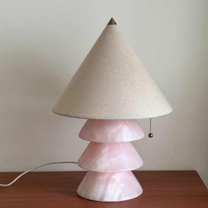Pyramid Retro Marble Table Lamp-Neutral Decor