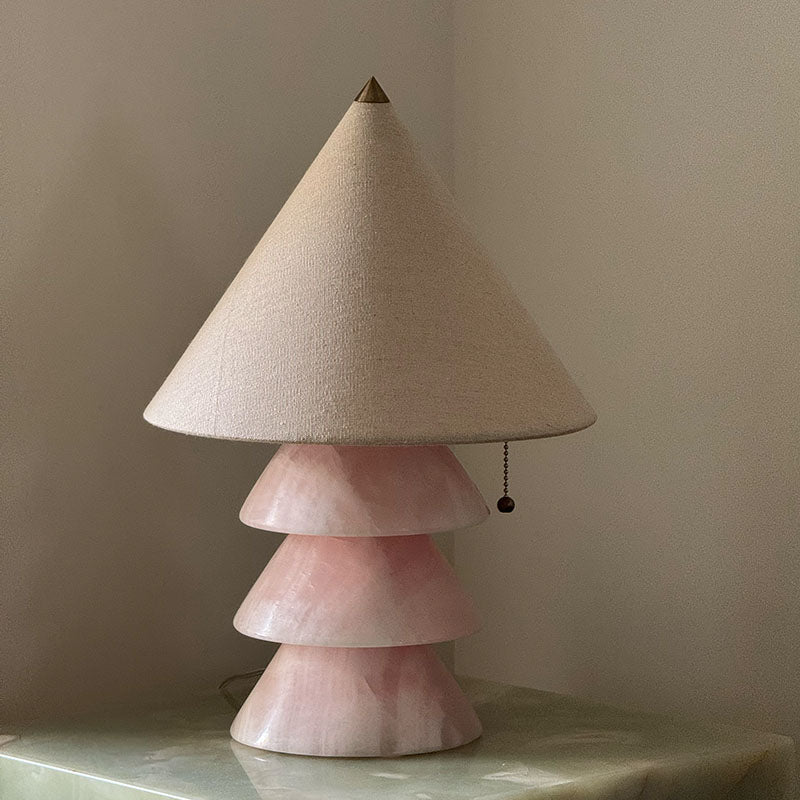 Pyramid Retro Marble Table Lamp-Neutral Decor