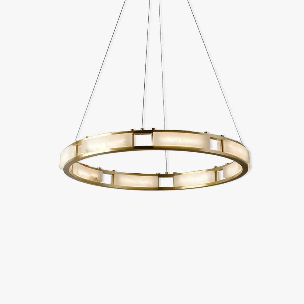 Dythan Minimalist Alabaster Ring Pendant Light-Neutral Decor