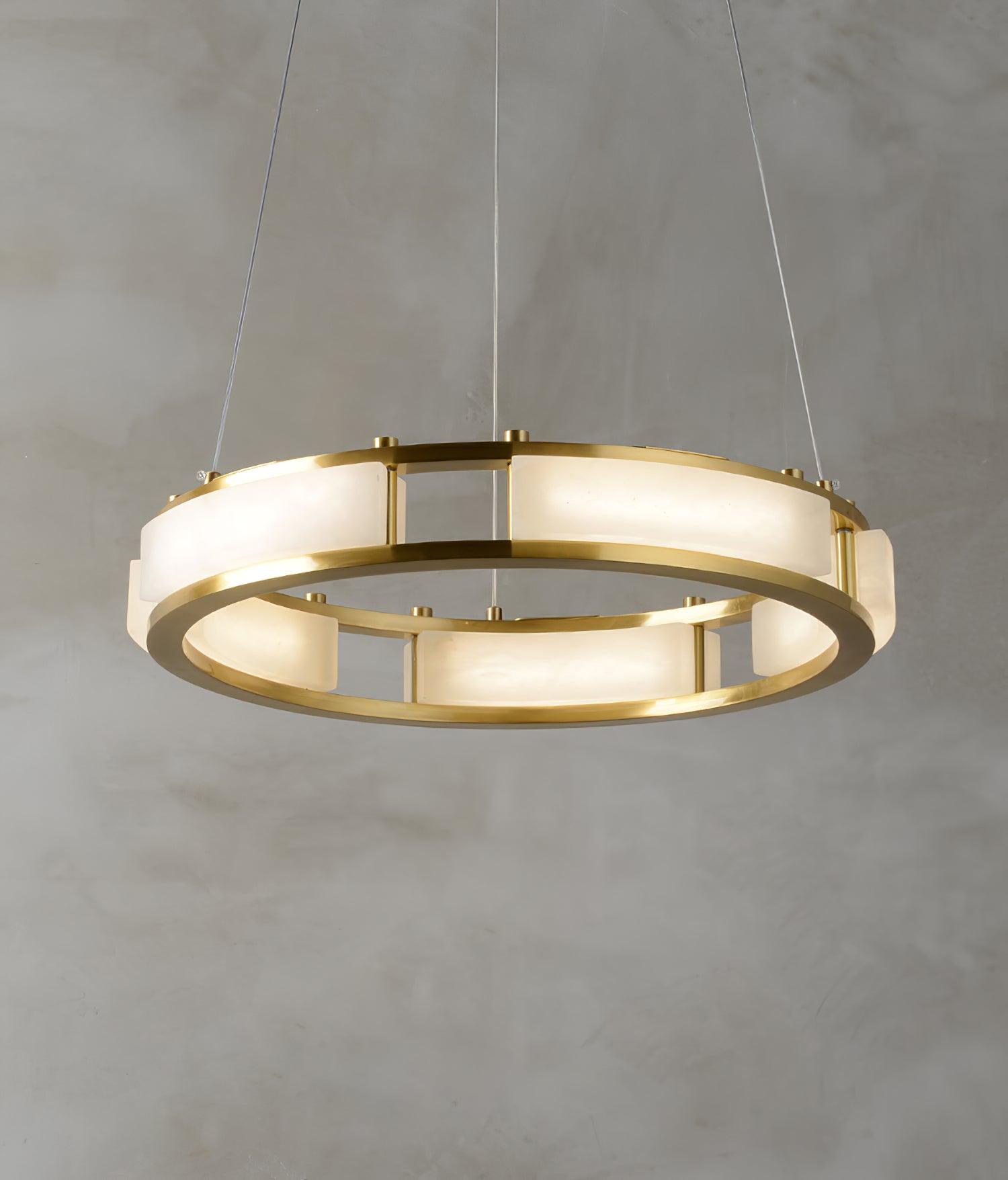 Dythan Minimalist Alabaster Ring Pendant Light-Neutral Decor