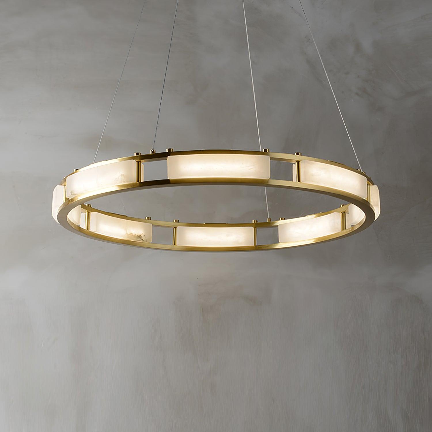 Dythan Minimalist Alabaster Ring Pendant Light-Neutral Decor