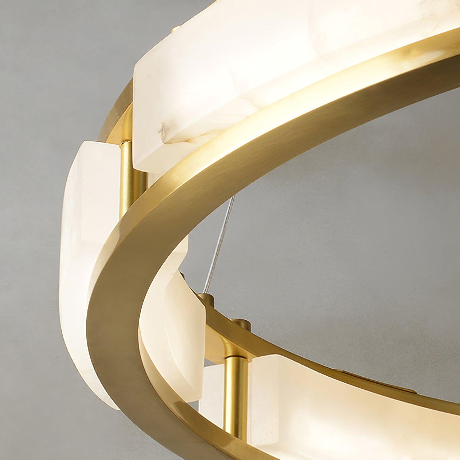 Dythan Minimalist Alabaster Ring Pendant Light-Neutral Decor