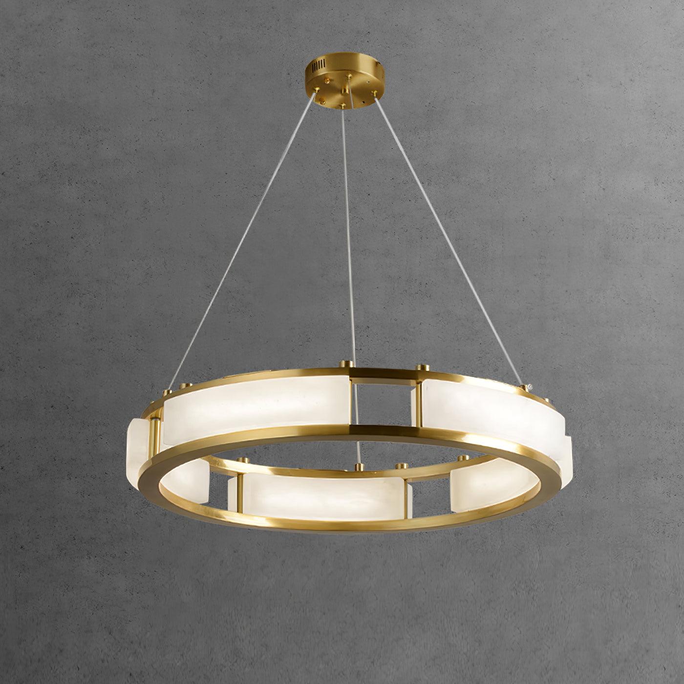 Dythan Minimalist Alabaster Ring Pendant Light-Neutral Decor